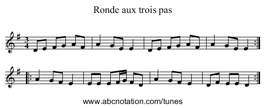 Ronde aux trois pas - staff notation