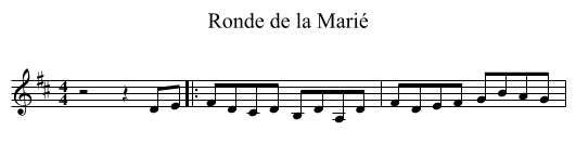 Ronde de la Marié - staff notation