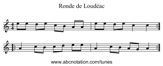 Ronde de Loudéac - staff notation