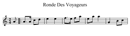Ronde Des Voyageurs - staff notation