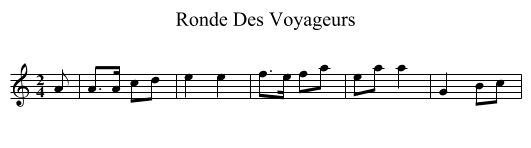Ronde Des Voyageurs - staff notation