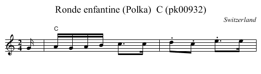 Ronde enfantine (Polka)  C (pk00932) - staff notation