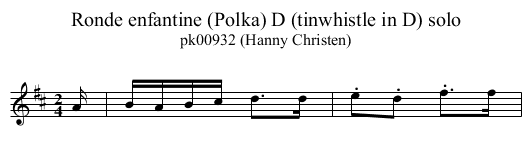 Ronde enfantine (Polka) D (tinwhistle in D) solo - staff notation
