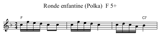 Ronde enfantine (Polka)  F 5+ - staff notation