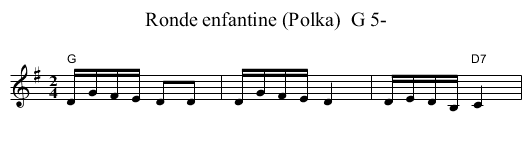 Ronde enfantine (Polka)  G 5- - staff notation