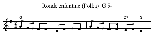 Ronde enfantine (Polka)  G 5- - staff notation