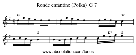 Ronde enfantine (Polka)  G 7+ - staff notation