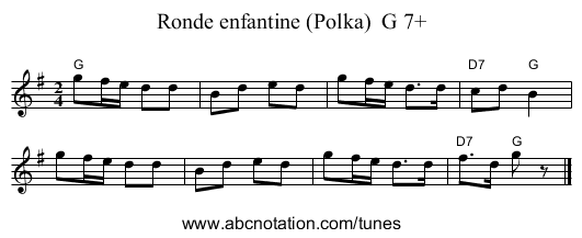 Ronde enfantine (Polka)  G 7+ - staff notation