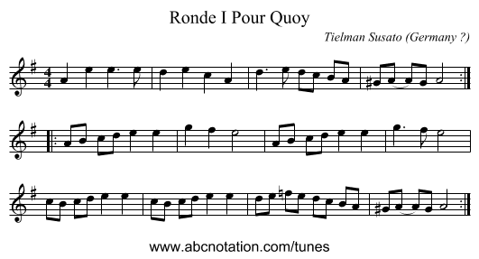 Ronde I Pour Quoy - staff notation