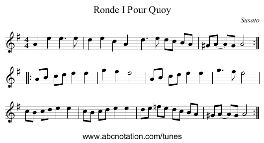 Ronde I Pour Quoy - staff notation
