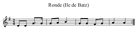 Ronde (Ile de Batz) - staff notation