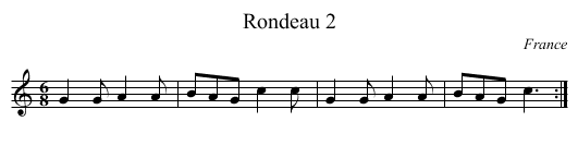 Rondeau 2 - staff notation
