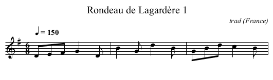 Rondeau de Lagardère 1 - staff notation