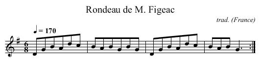 Rondeau de M. Figeac - staff notation
