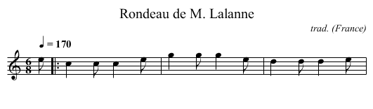 Rondeau de M. Lalanne - staff notation