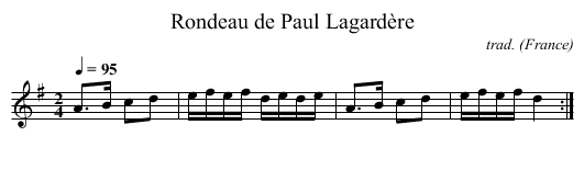 Rondeau de Paul Lagardère - staff notation
