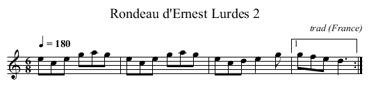 Rondeau d'Ernest Lurdes 2 - staff notation