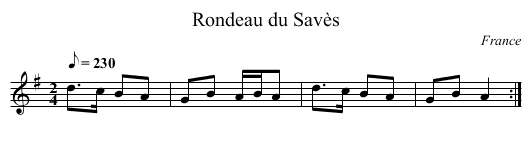 Rondeau du Savès - staff notation