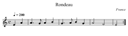 Rondeau - staff notation