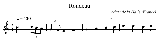 Rondeau - staff notation