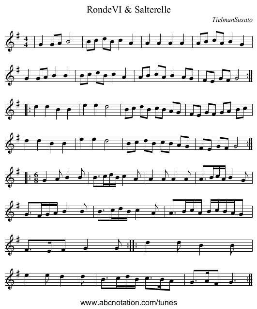 RondeVI & Salterelle - staff notation