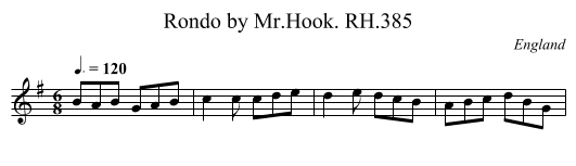 Rondo by Mr.Hook. RH.385 - staff notation