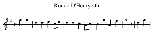 Rondo D'Henry 4th - staff notation