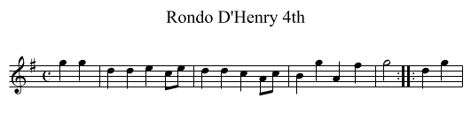 Rondo D'Henry 4th - staff notation
