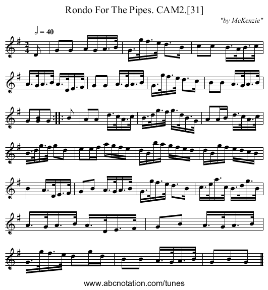 Rondo For The Pipes. CAM2.[31] - staff notation