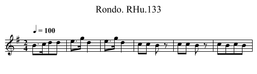 Rondo. RHu.133 - staff notation