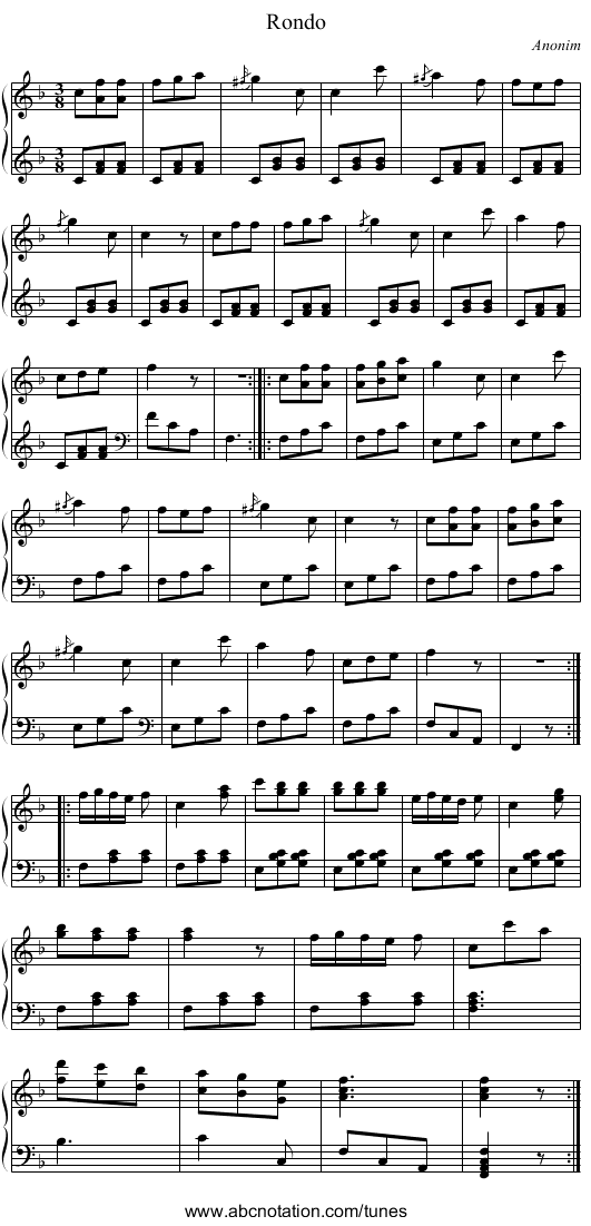 Rondo - staff notation