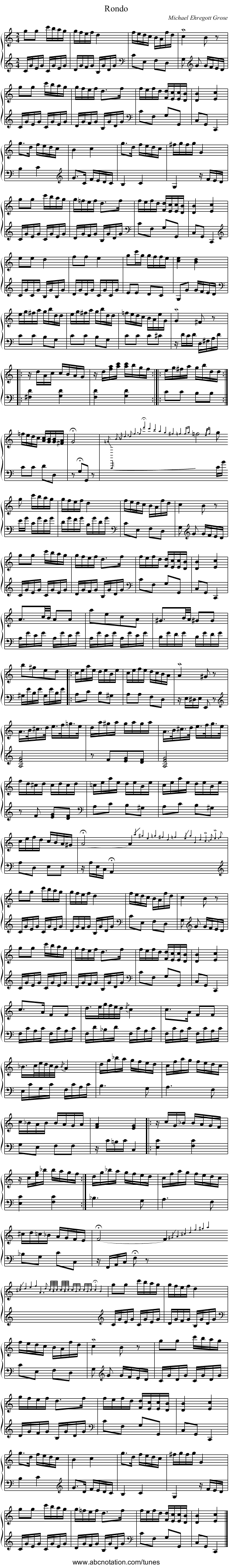 Rondo - staff notation