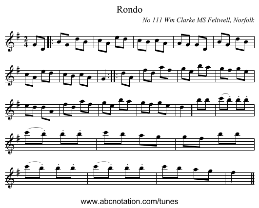 Rondo - staff notation