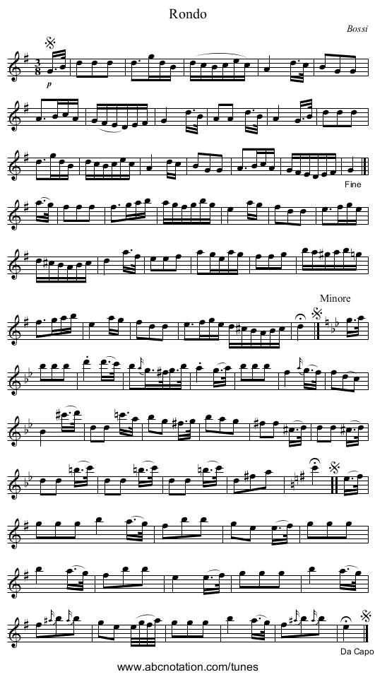 Rondo - staff notation
