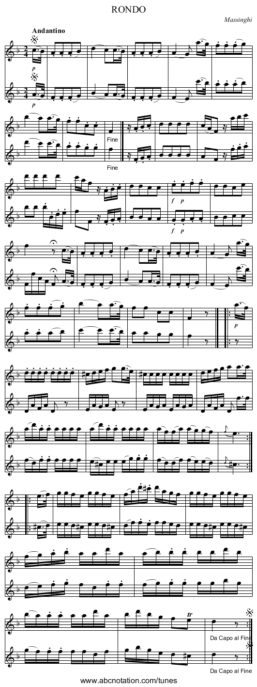 RONDO - staff notation