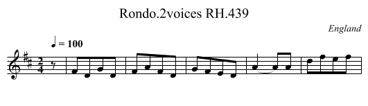 Rondo.2voices RH.439 - staff notation
