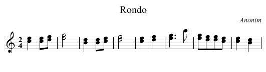 Rondo - staff notation