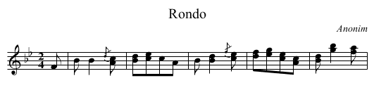 Rondo - staff notation
