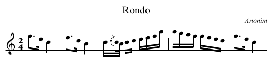 Rondo - staff notation