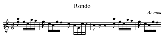 Rondo - staff notation