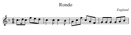 Rondo - staff notation