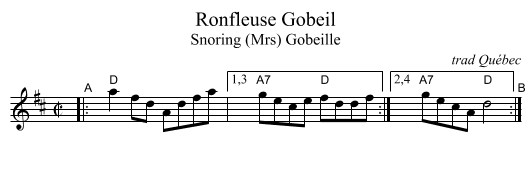 Ronfleuse Gobeil - staff notation