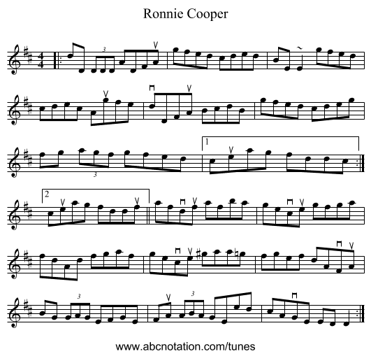 Ronnie Cooper - staff notation