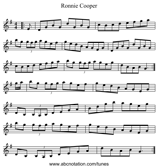 Ronnie Cooper - staff notation