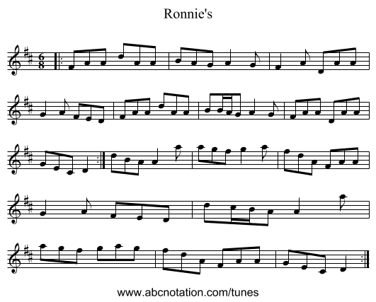 Ronnie's - staff notation