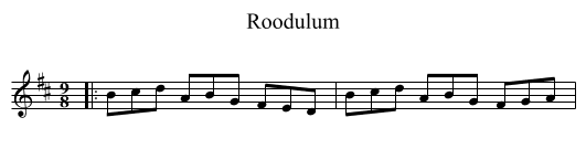 Roodulum - staff notation