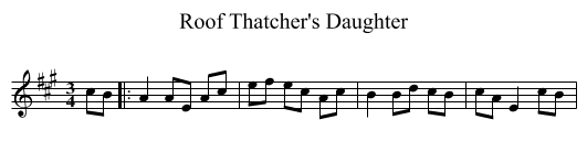 Roof Thatcher's Daughter - staff notation