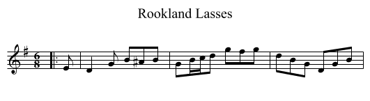 Rookland Lasses - staff notation