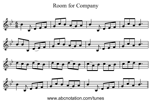 Room for Company - staff notation