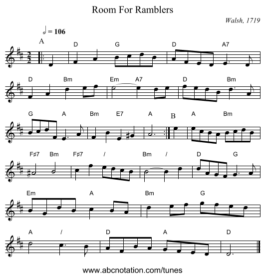 Room For Ramblers - staff notation